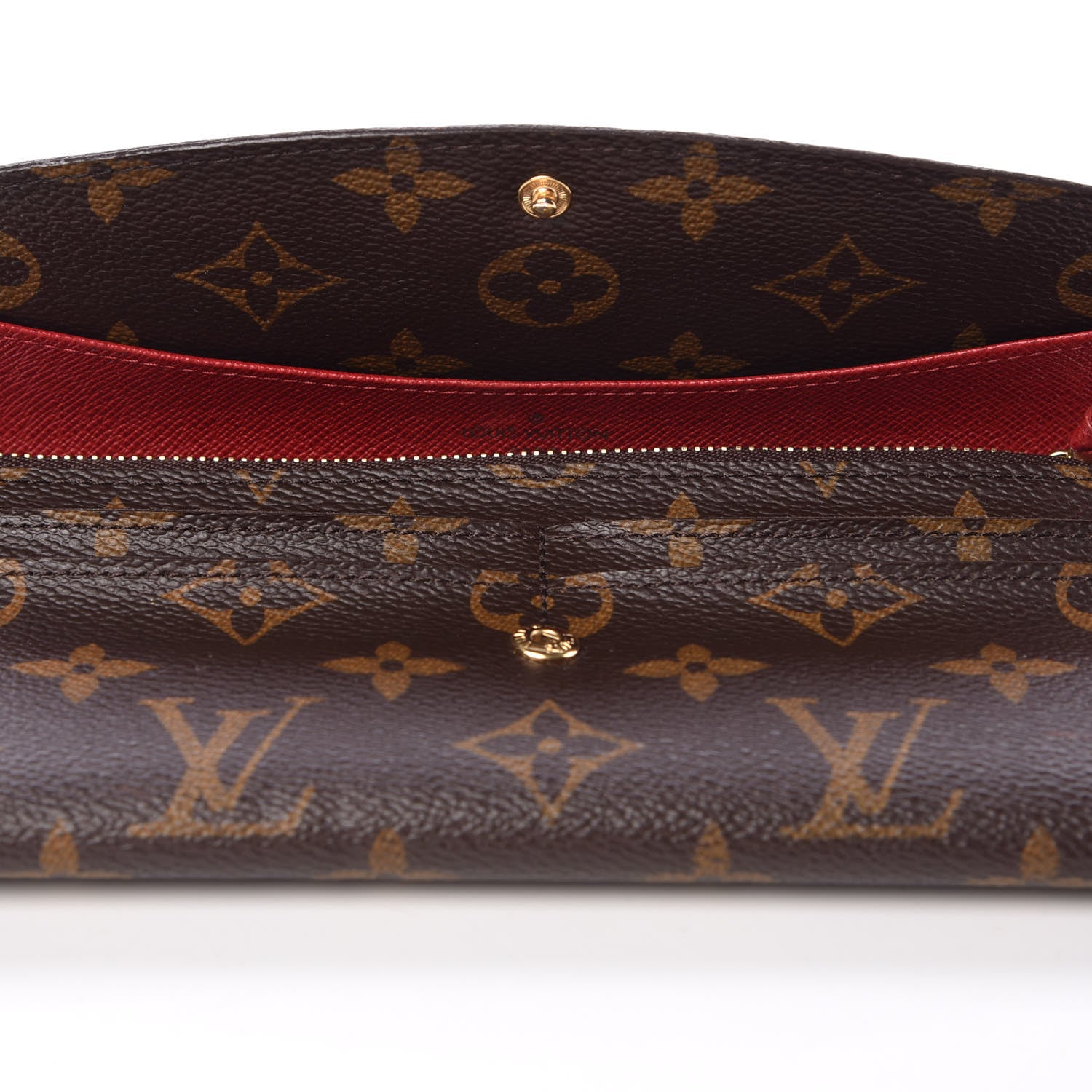 Louis Vuitton Monogram Emilie Wallet Red 8 of 10