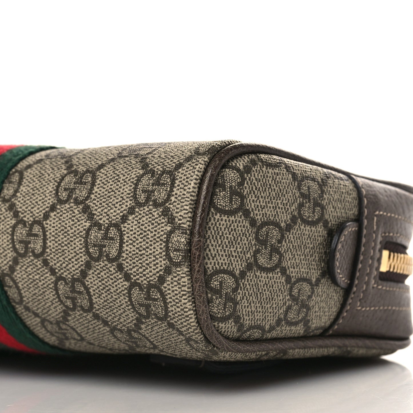 GG Supreme Monogram Web Small Ophidia Belt Bag 85 34 Dark Brown
