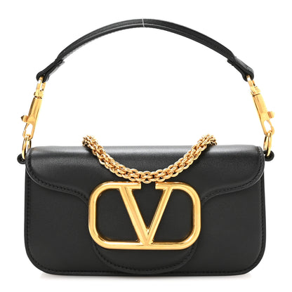 Valentino Garavani Calfskin Vlogo Small Loco Shoulder Bag Black 1 of 10
