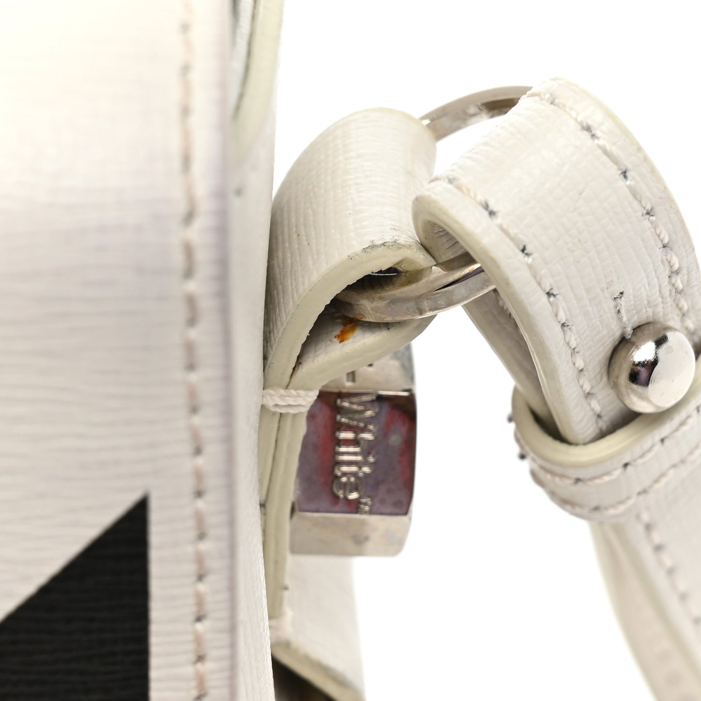 Calfskin Diag Flap Bag White Black