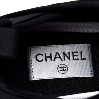 Chanel Velvet Calfskin Mixed Fibers CC Sneakers 38 Black 9 of 10