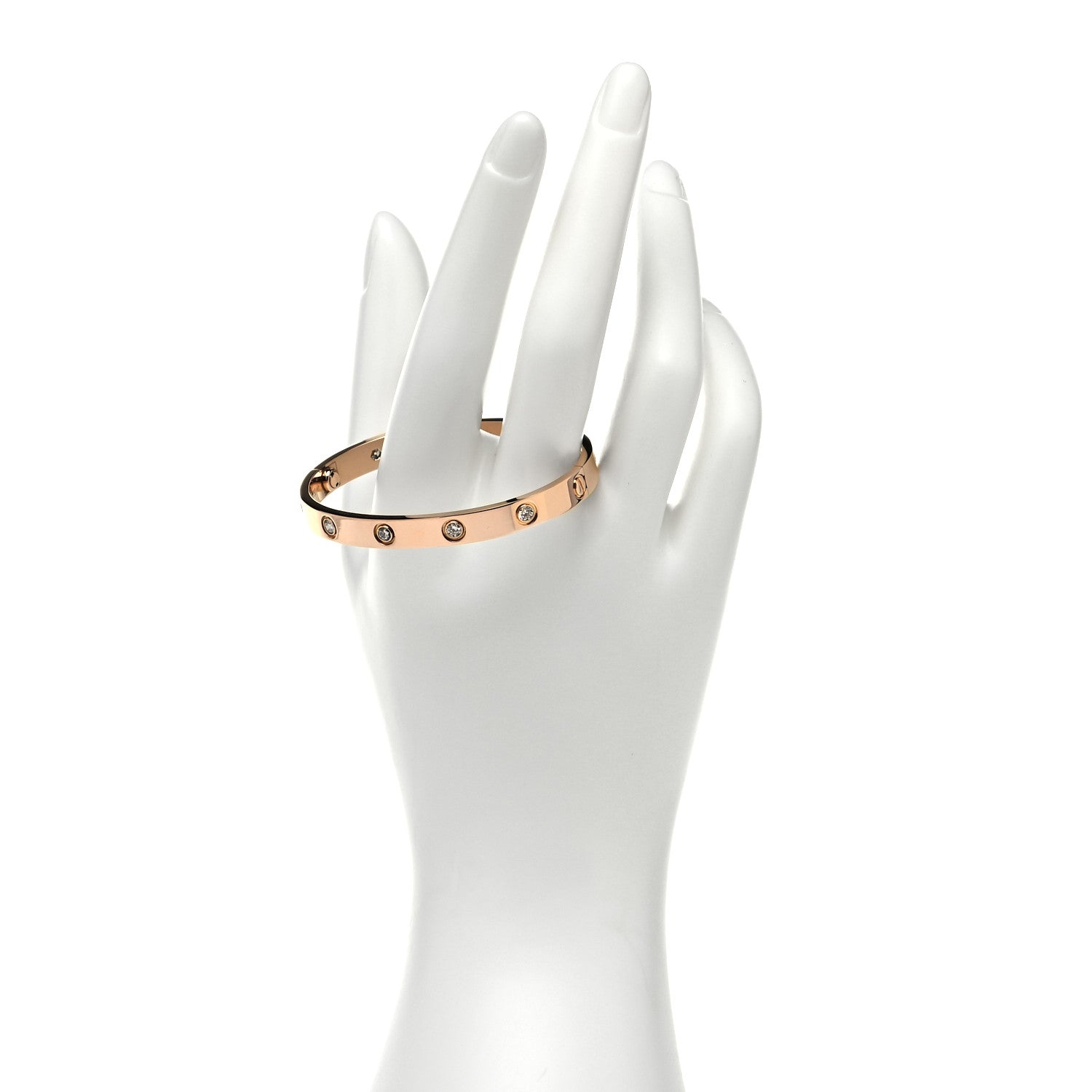 Cartier 18K Pink Gold 10 Diamond LOVE Bracelet 16 2 of 5