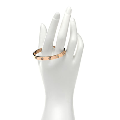 Cartier 18K Pink Gold 10 Diamond LOVE Bracelet 16 2 of 5