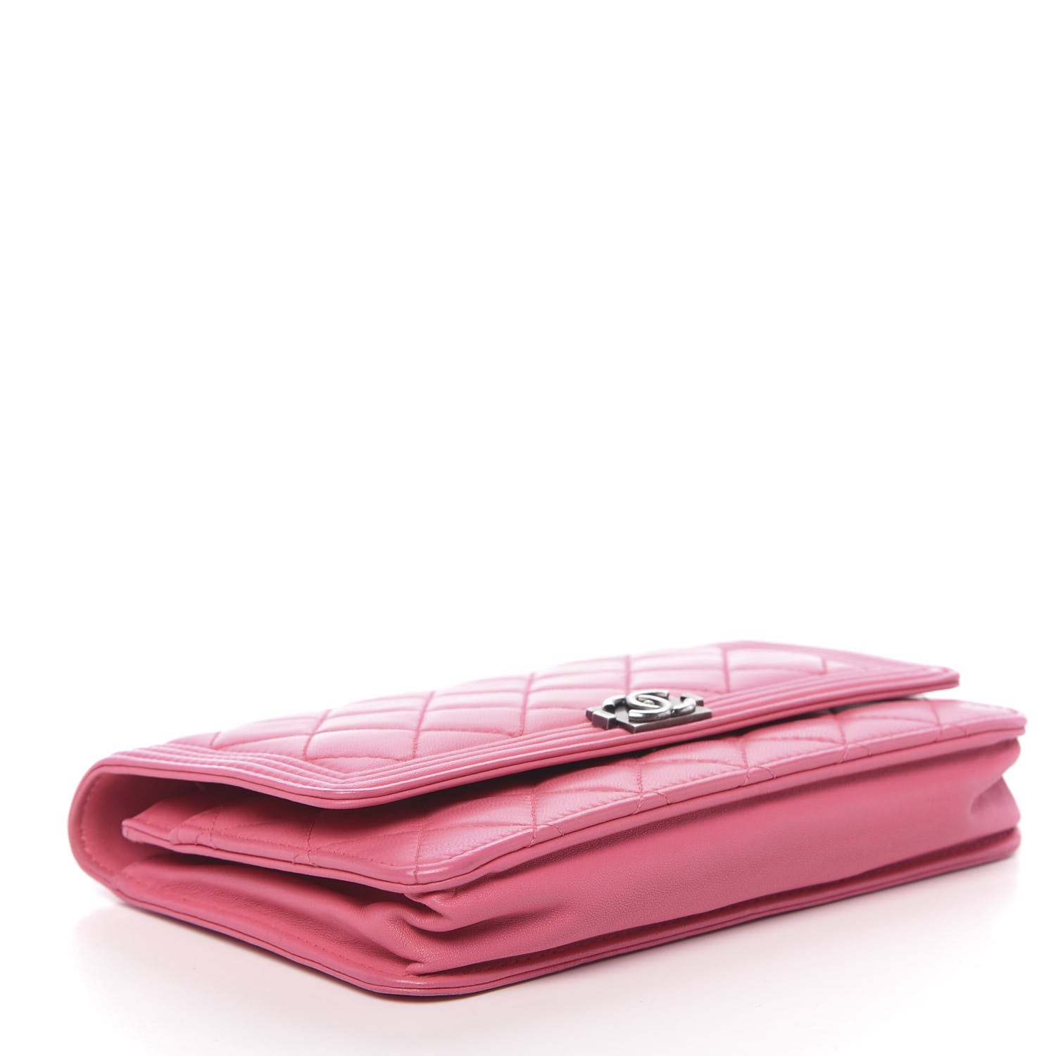 Chanel Lambskin Quilted Boy Wallet On Chain WOC Pink 4 of 13