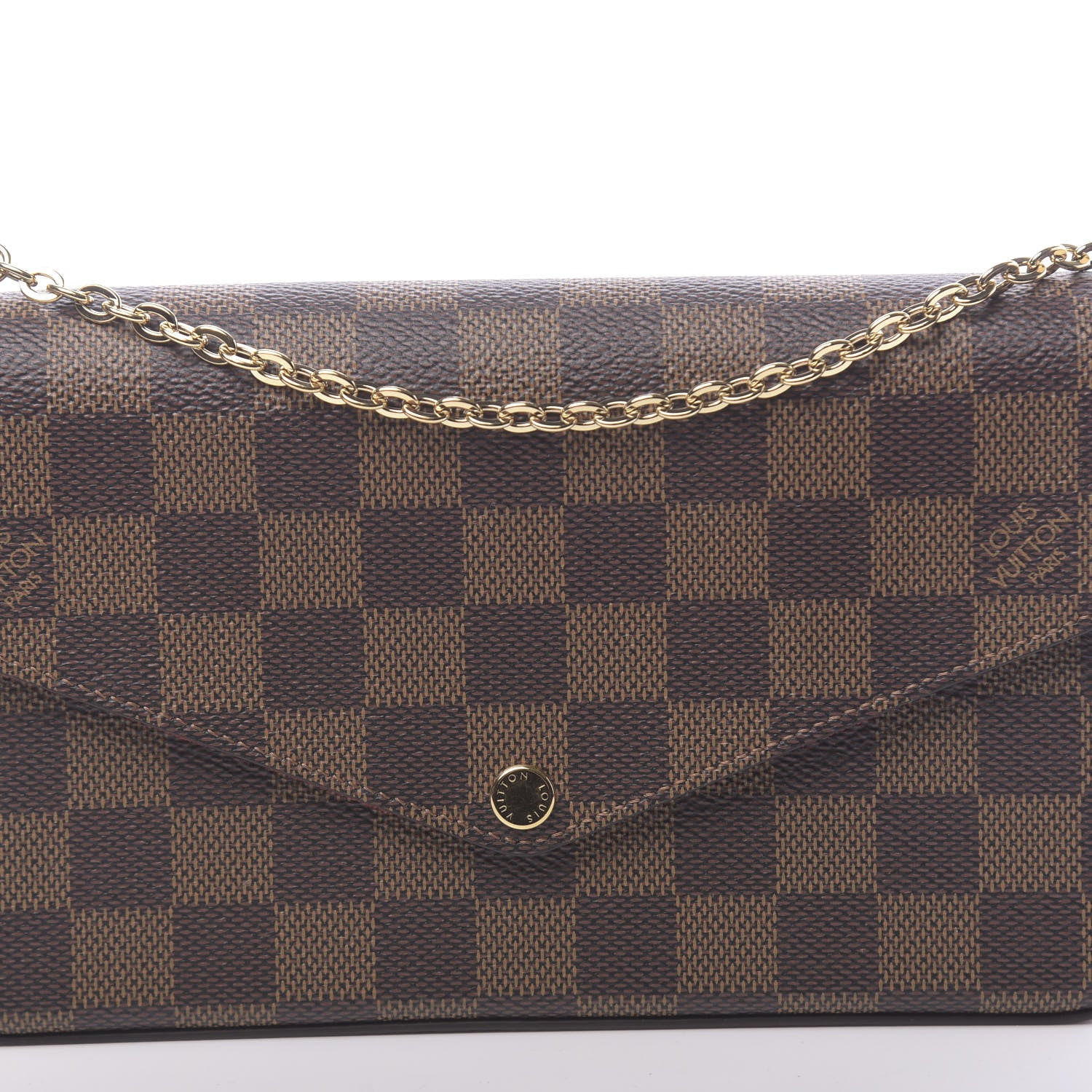 Louis Vuitton Damier Ebene Pochette Felicie Chain Wallet 10 of 10