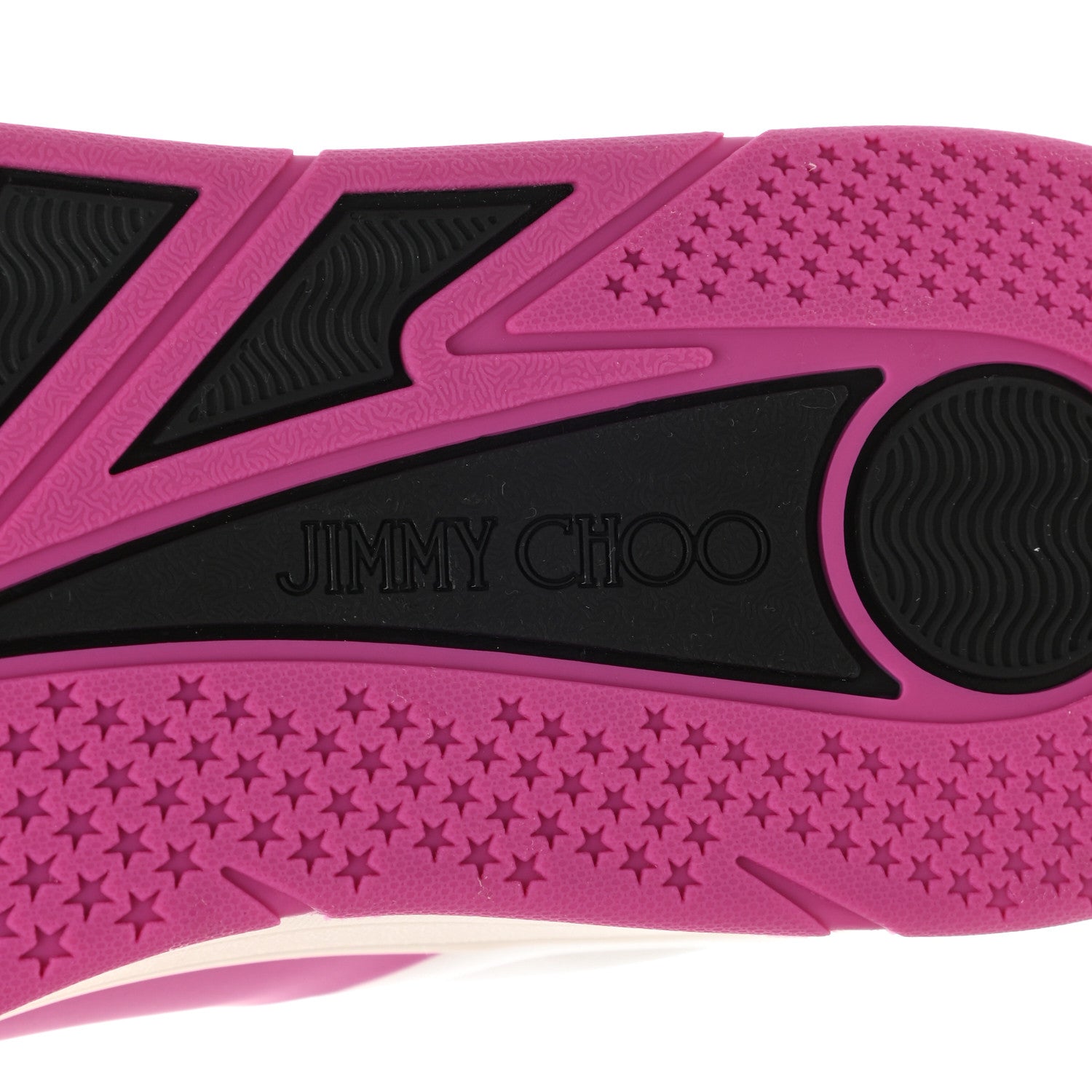 Jimmy Choo Calfskin Vinyl Striped Hawaii Flatform Sneakers 39 White Fuchsia 6 of 9