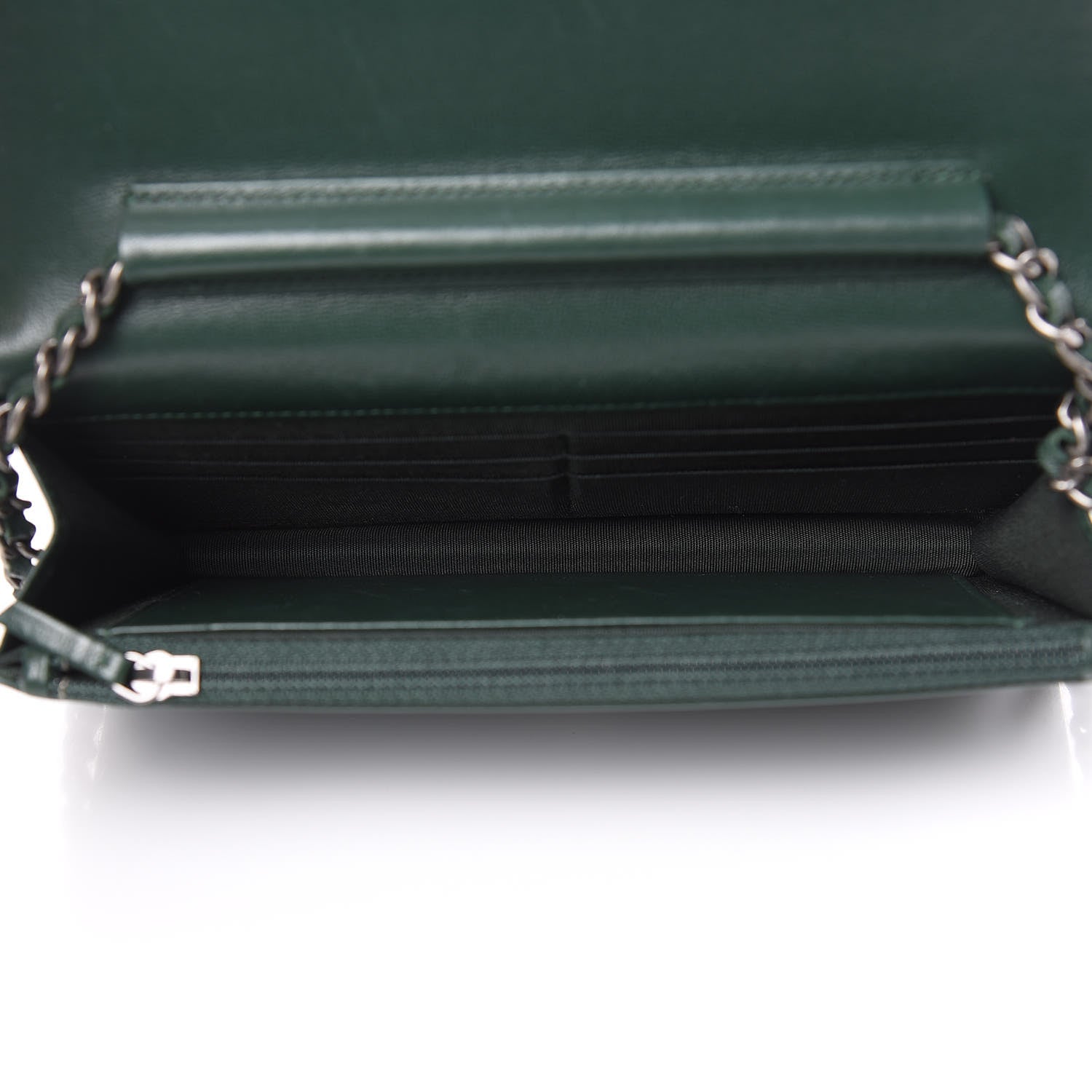 Chanel Lambskin Quilted Boy Wallet On Chain WOC Green 5 of 14