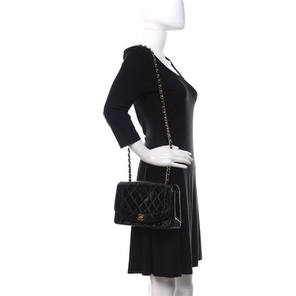 Chanel Patent Quilted Medium Single Flap Bag Black 2 of 12