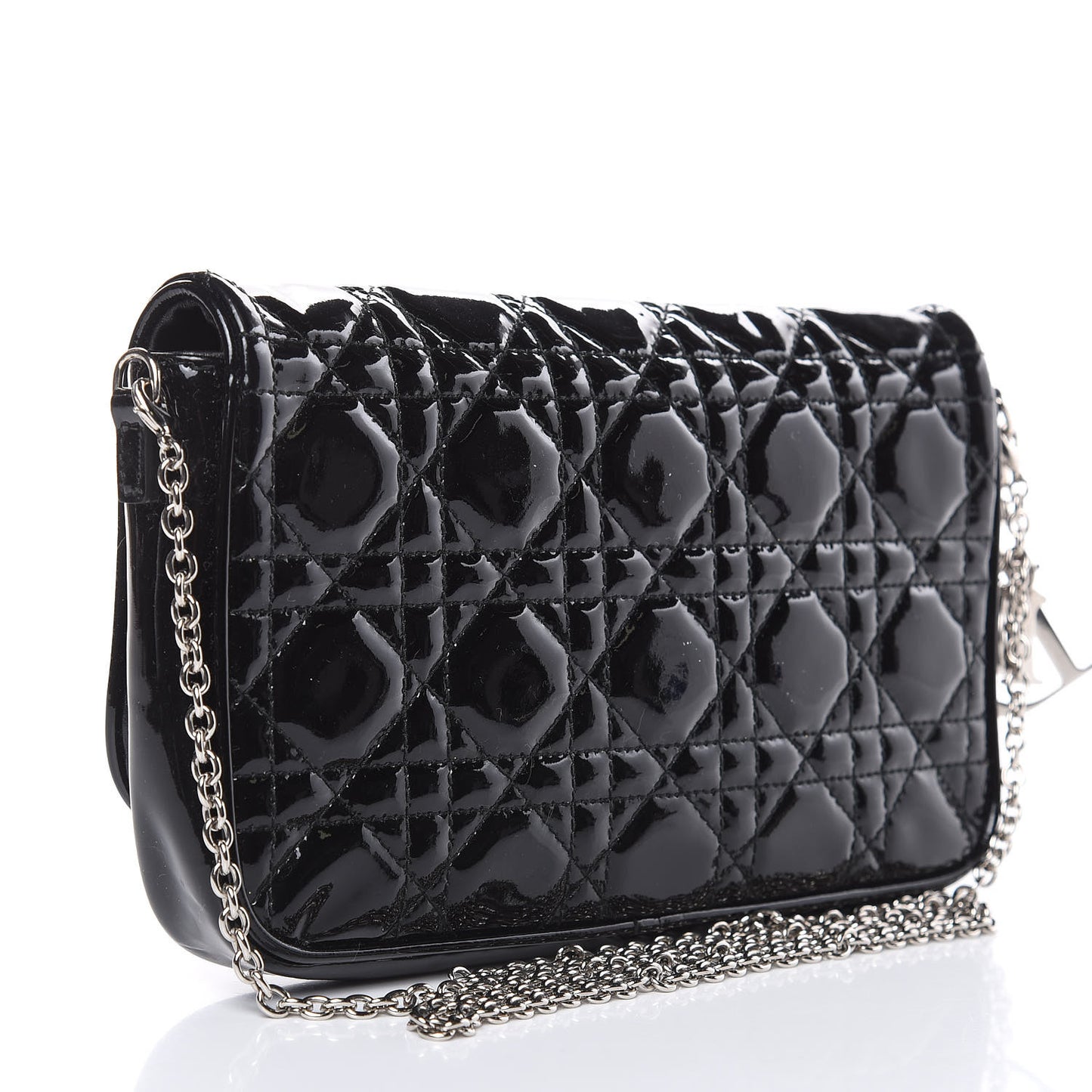 Patent Cannage Wallet on Chain Pouch Black