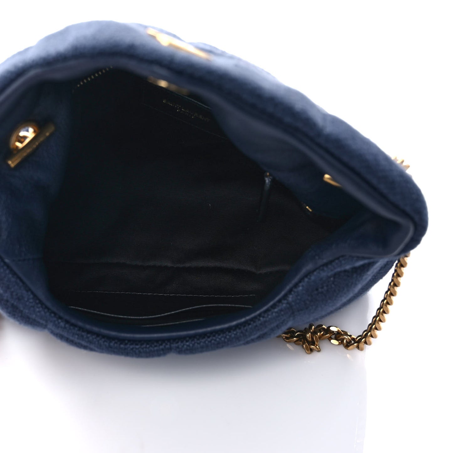 Canvas Quilted Toy Loulou Puffer Monogram Chain Satchel Deep Marine