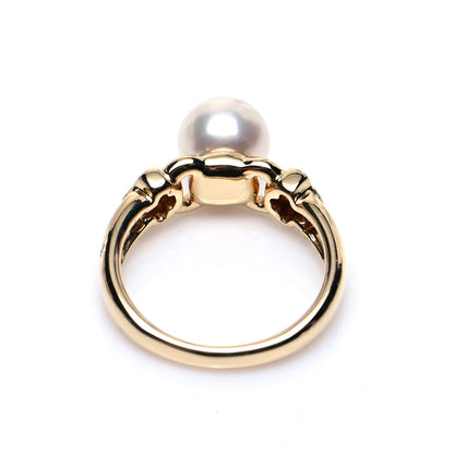 Mikimoto 18K Yellow Gold Diamond Akoya Pearl 7mm Ring 47 4.25 6 of 6