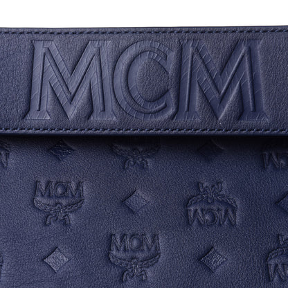 MCM Calfskin Ottomar Monogram Large Klara Hobo Navy Blue 9 of 11
