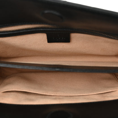 Gucci Azalea Calfskin Matelasse Heart Medium GG Marmont Slim Shoulder Bag Black 5 of 12