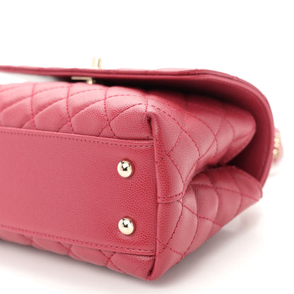 Chanel Caviar Quilted Mini Coco Handle Flap Dark Pink 10 of 10