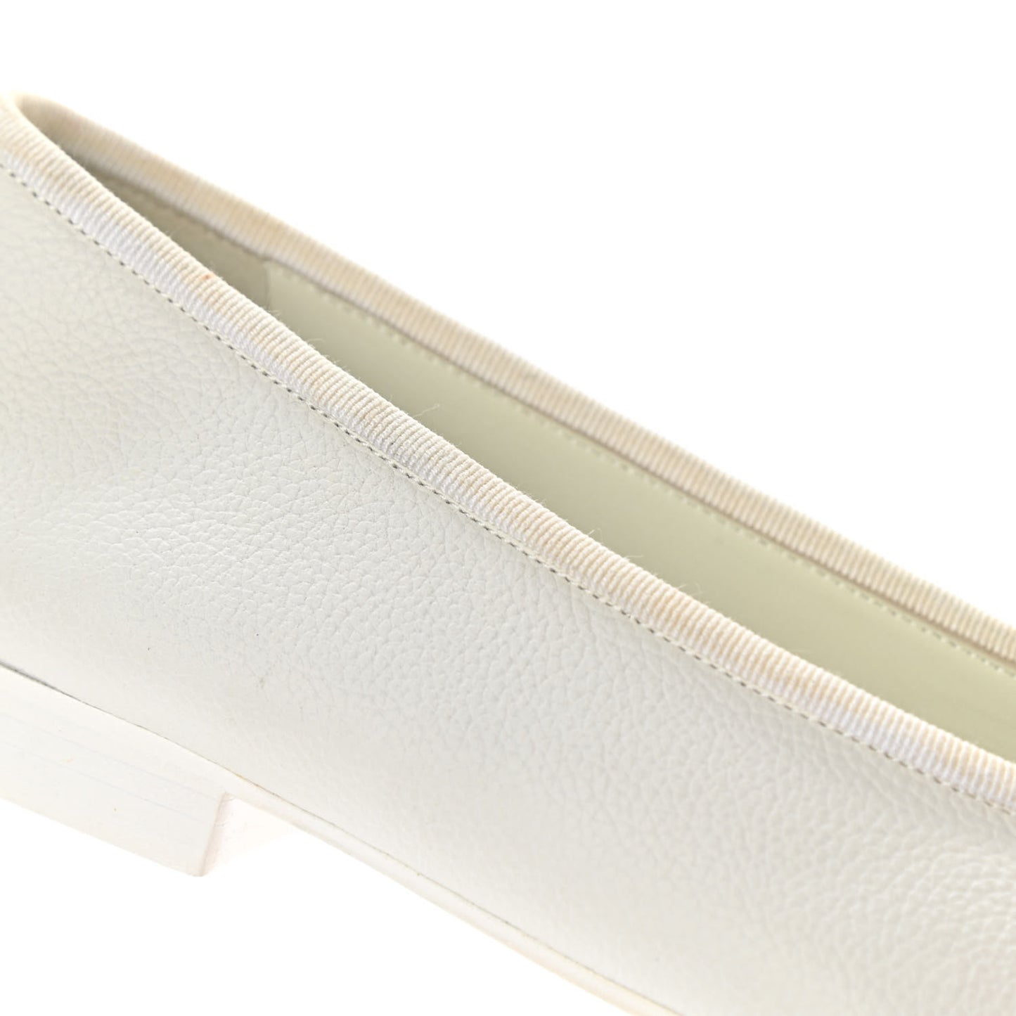 Calfskin Patent Cap Toe CC Ballerina Flats 36 White