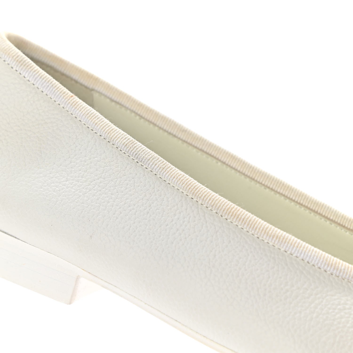 Chanel Calfskin Patent Cap Toe CC Ballerina Flats 36 White 11 of 13