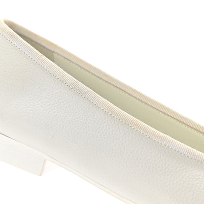 Chanel Calfskin Patent Cap Toe CC Ballerina Flats 36 White 11 of 13