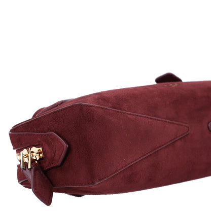 Alaia Suede Goatskin Teckel Clutch Rouge Grenat 9 of 9