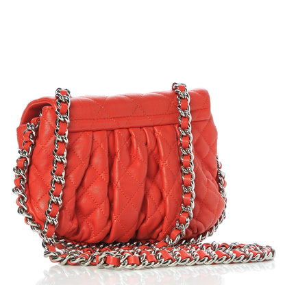 Chanel Washed Lambskin Mini Chain Around Messenger Red 4 of 8