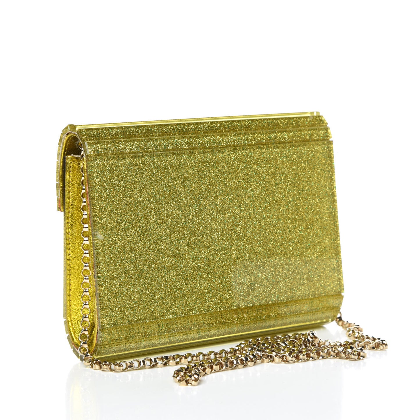 Acrylic Glitter Candy Clutch Citrine