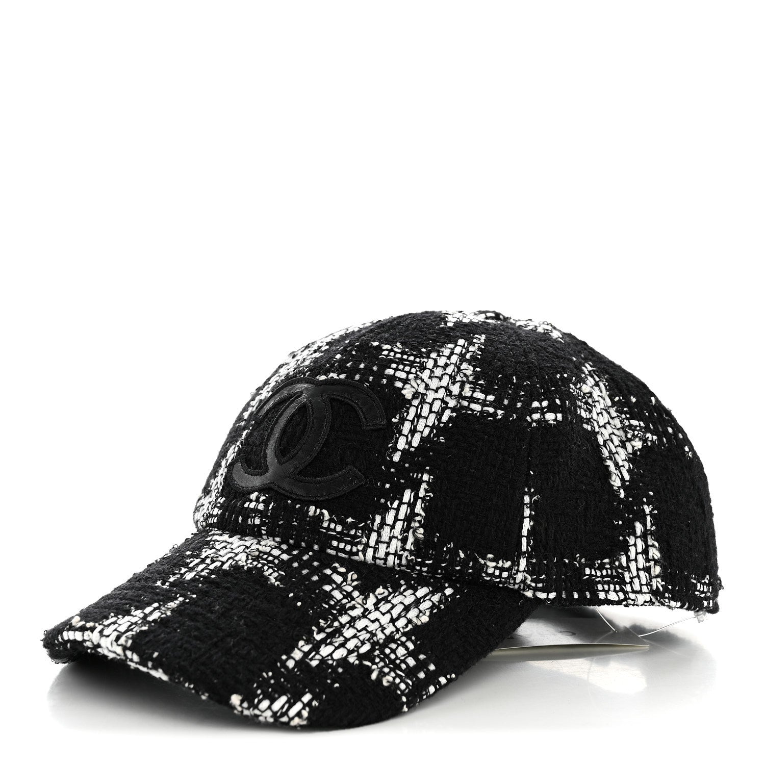 Chanel Tweed Cap Hat M Black White 1 of 8