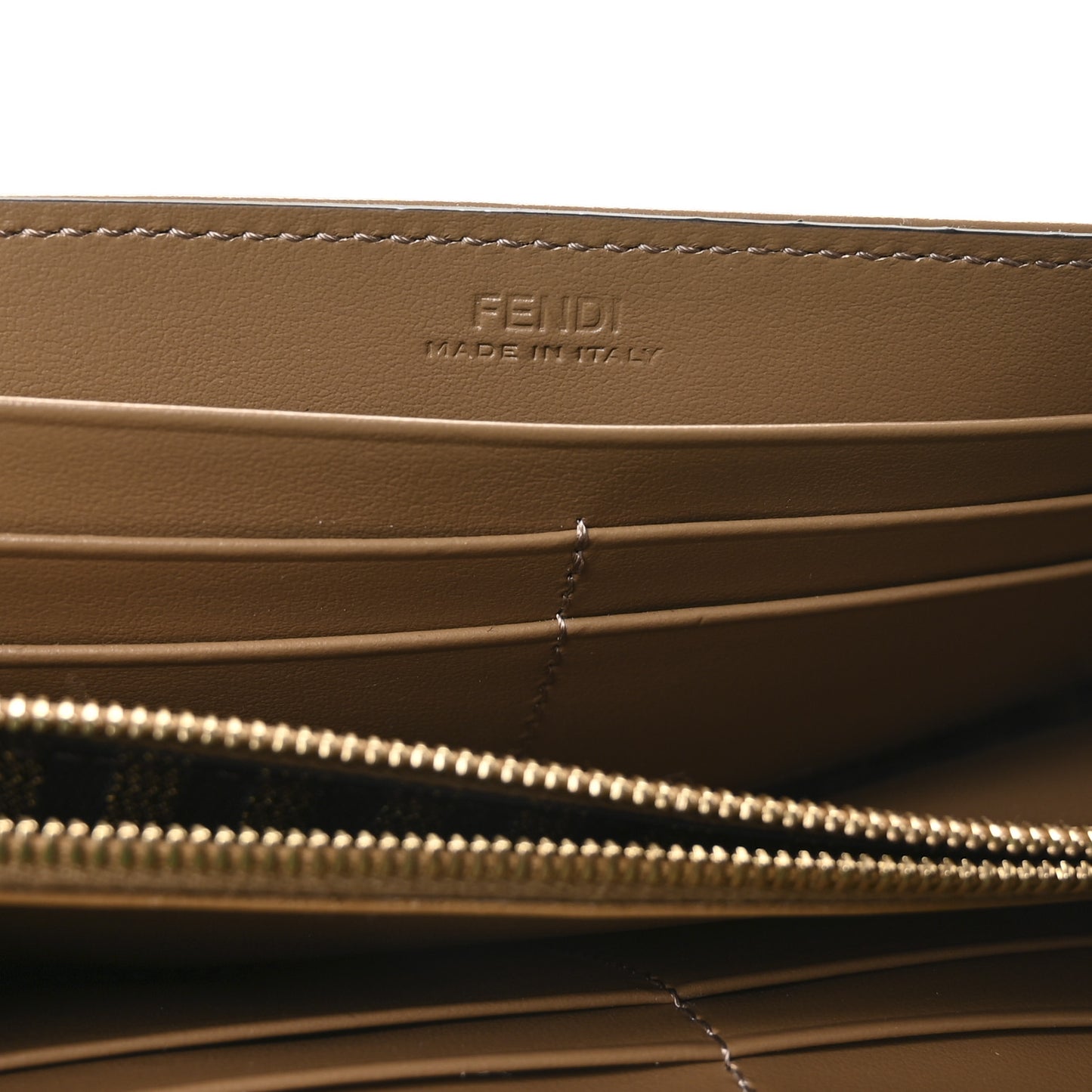 Fabric Jacquard FF 1974 Continental Wallet On Chain Tobacco Moro