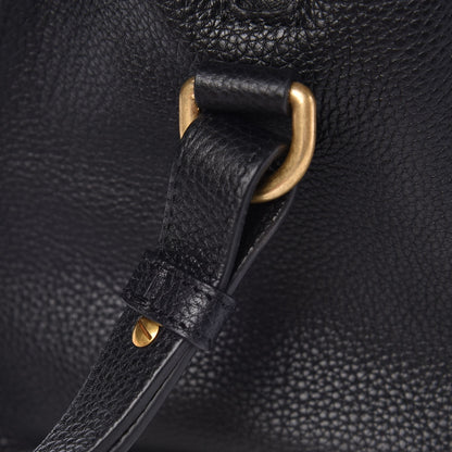 Alexander McQueen Pebbled Calfskin Small Skull Padlock Zip Around Tote Black 8 of 12