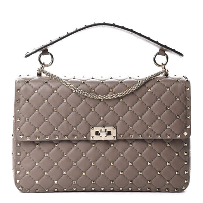 Valentino Garavani Nappa Large Rockstud Spike Shoulder Bag Clay 1 of 9
