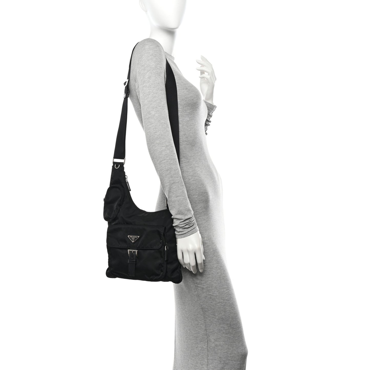 Nylon Vela Sling Messenger Bag Black