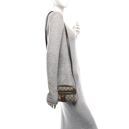 Gucci GG Supreme Monogram Textured Dollar Calfskin Mini Ophidia Shoulder Bag Beige Ebony New Acero 2 of 10
