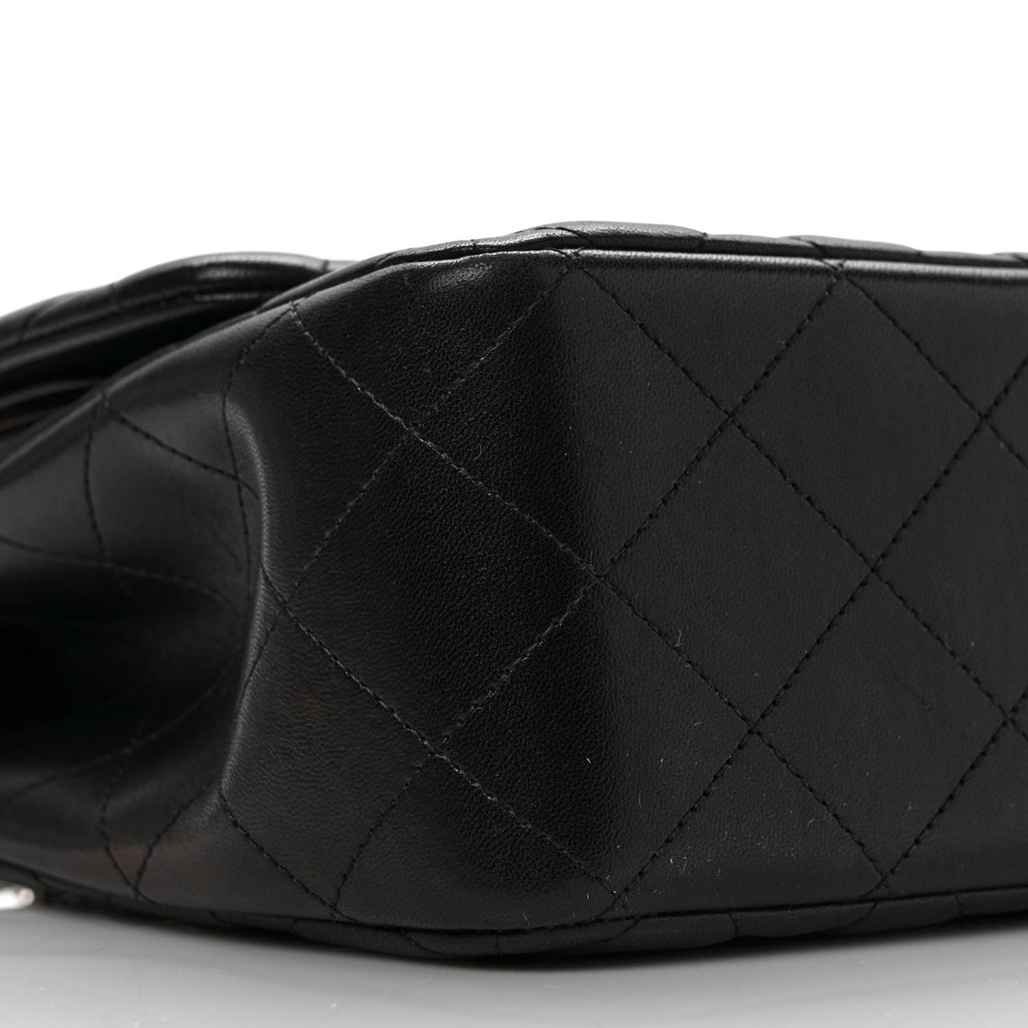 Lambskin Quilted Jumbo Double Flap Black