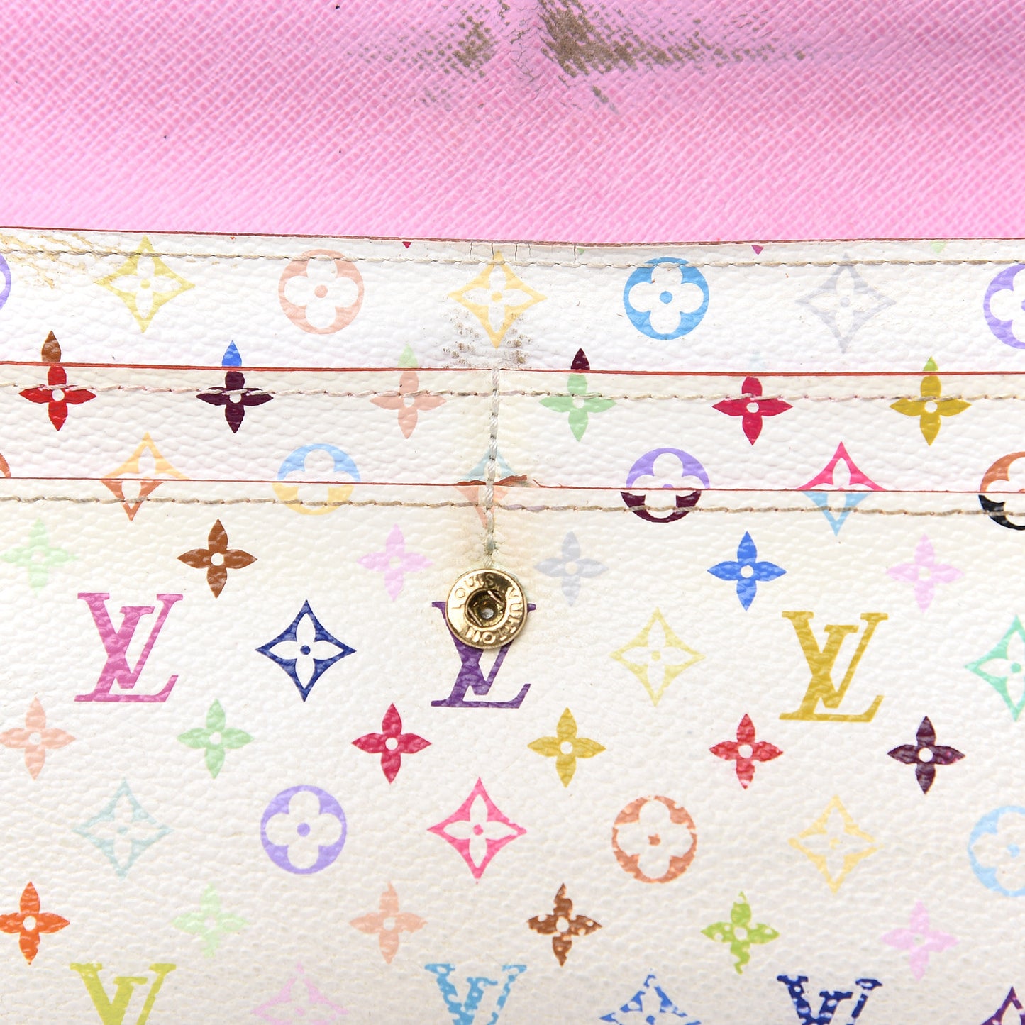 Monogram Multicolor Sarah Wallet White