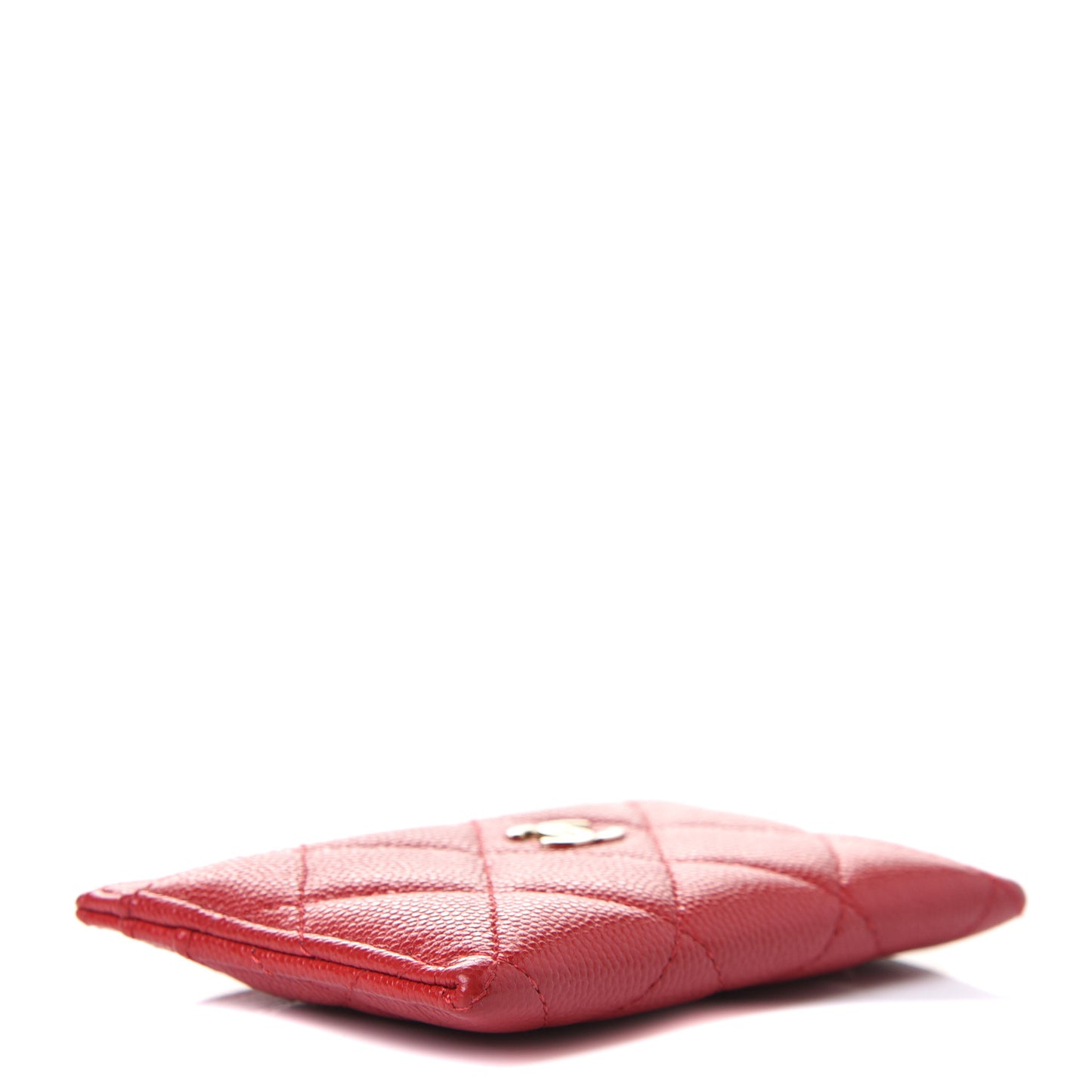 Caviar Quilted Card Holder Red
