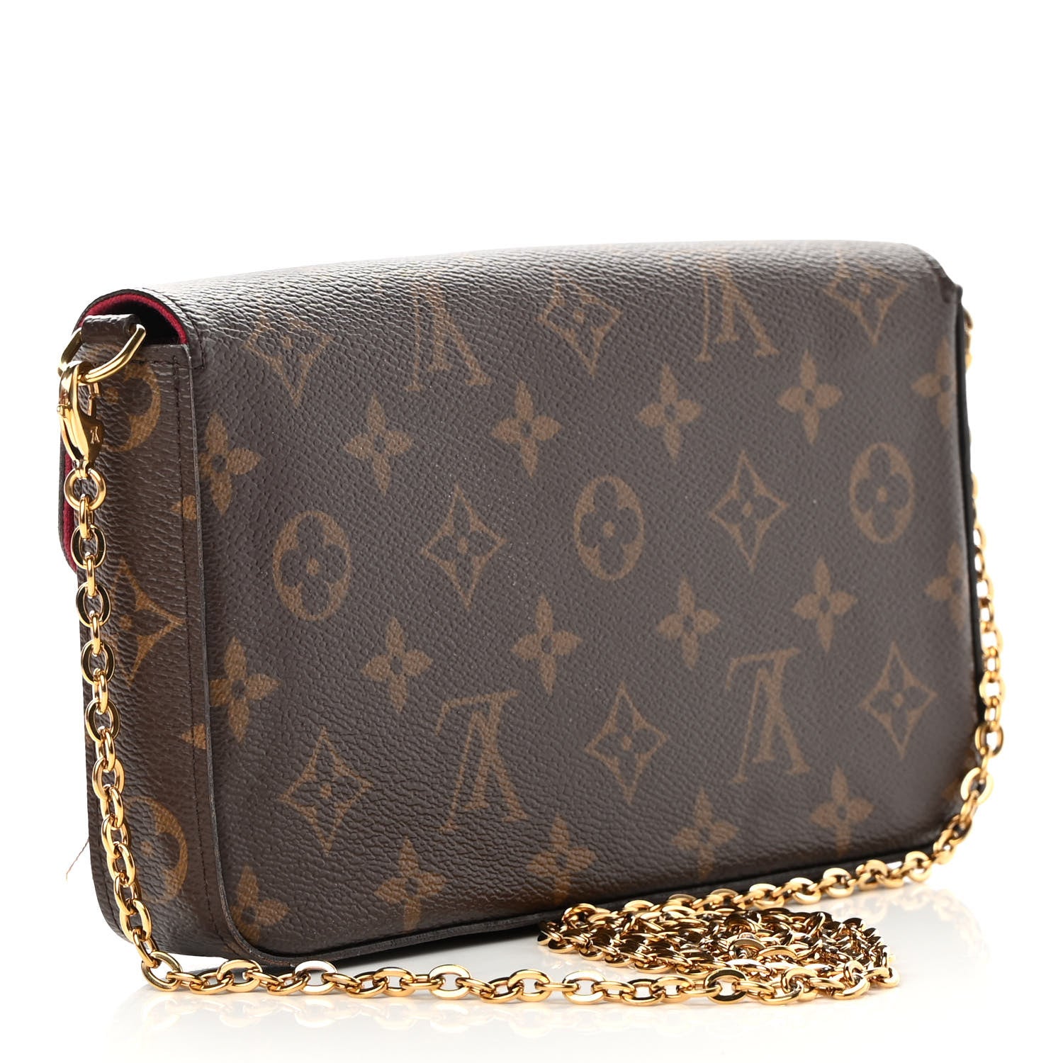 Louis Vuitton Monogram Pochette Felicie Chain Wallet Fuchsia 4 of 21