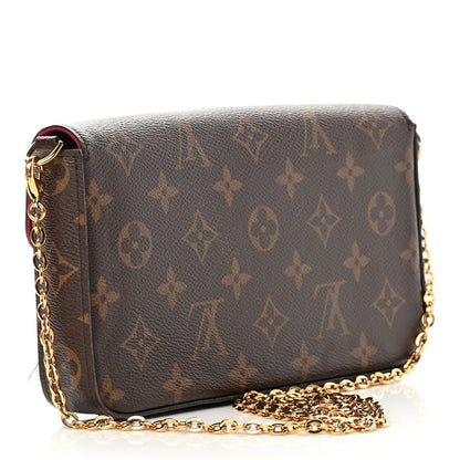 Louis Vuitton Monogram Pochette Felicie Chain Wallet Fuchsia 4 of 21