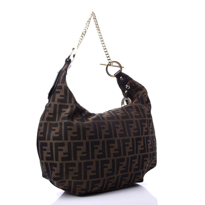 Fendi Zucca Small Chef Chain Hobo Tobacco 3 of 10