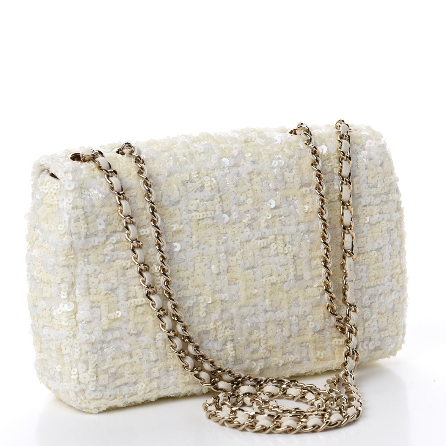 Chanel Sequin Mini Rectangular Flap White 4 of 11