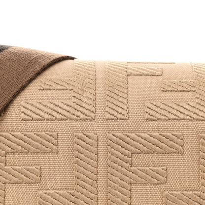 Fendi Canvas Vitello King FF Embroidered Baguette Sand Ghianda 8 of 10