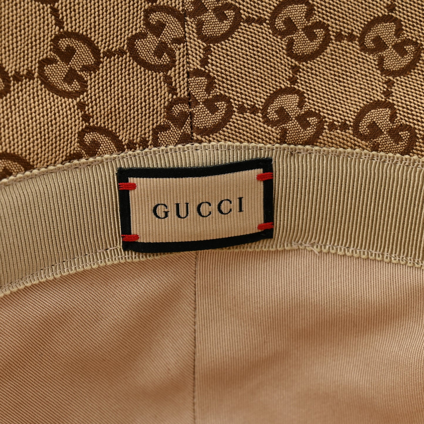 Monogram Textured Dollar Calfskin GG Jago Bucket Hat L Cacao Beige