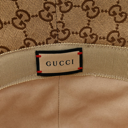 Gucci Monogram Textured Dollar Calfskin GG Jago Bucket Hat L Cacao Beige 8 of 11