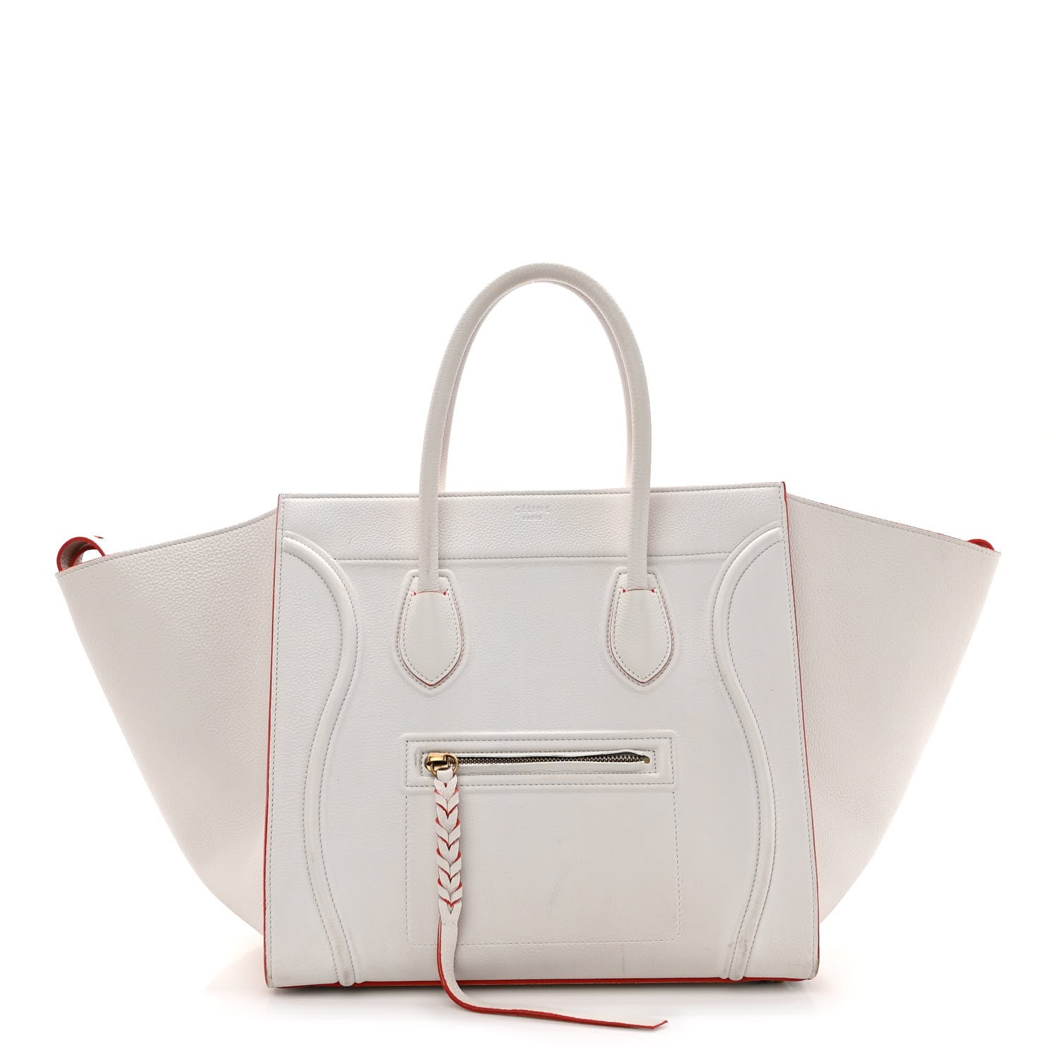 Celine Grained Calfskin Medium Phantom Luggage White 1 of 12