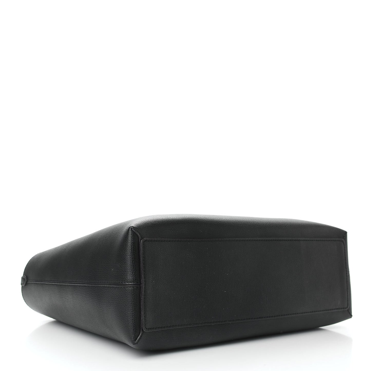 Grainy Calfskin Haymarket Check Medium Reversible Tote Black