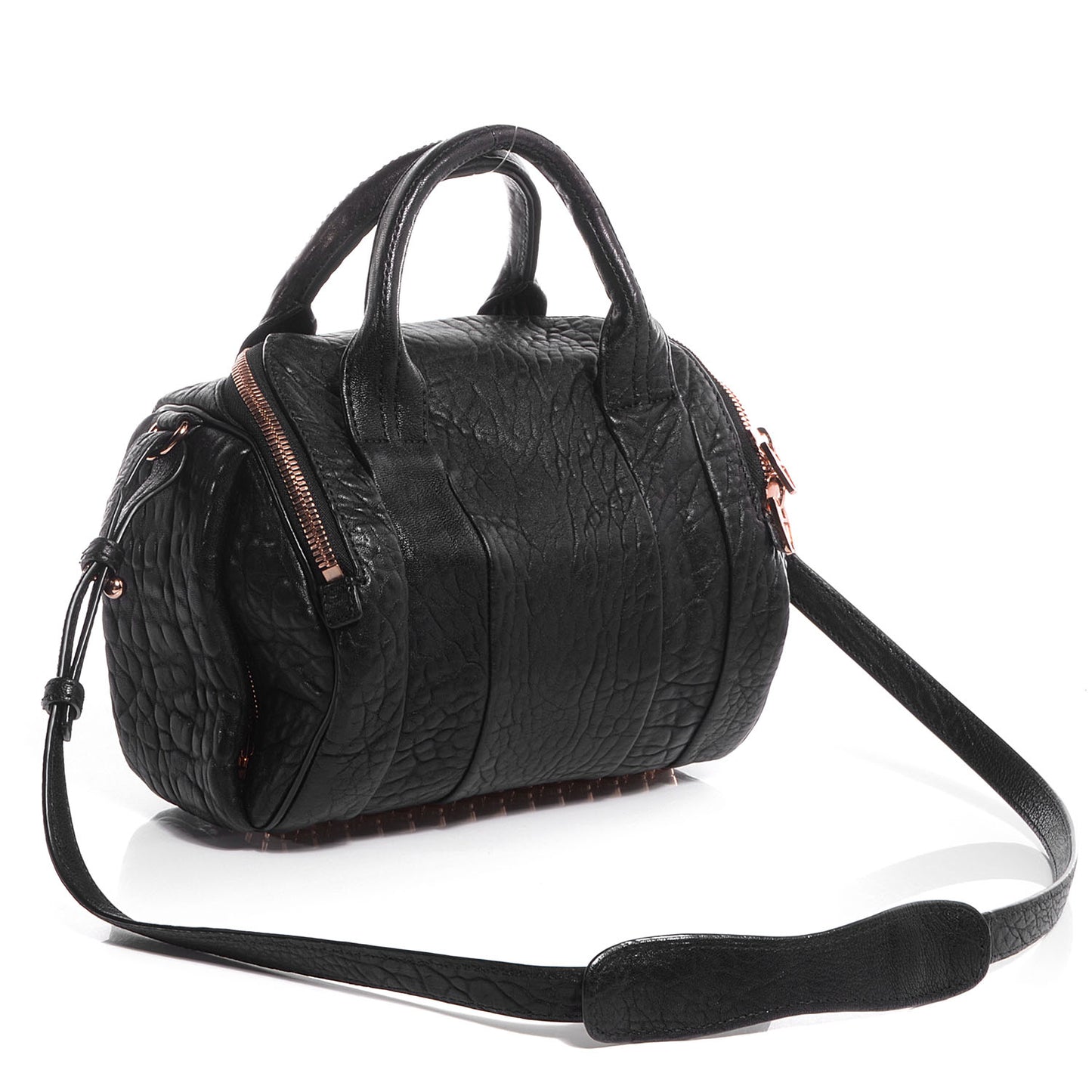 Pebbled Lambskin Rockie Black w Rose Gold Hardware