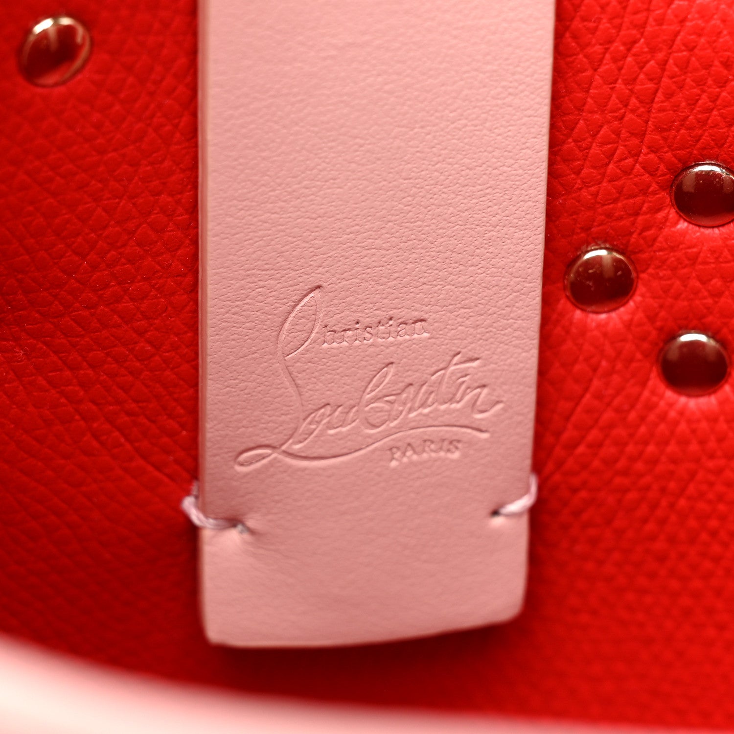 Christian Louboutin Calfskin Empire Spike Studded Mini North South Cabata Tote Rosy 5 of 8