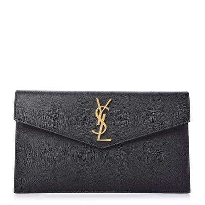 Saint Laurent Grain De Poudre Uptown Pouch Black 1 of 8