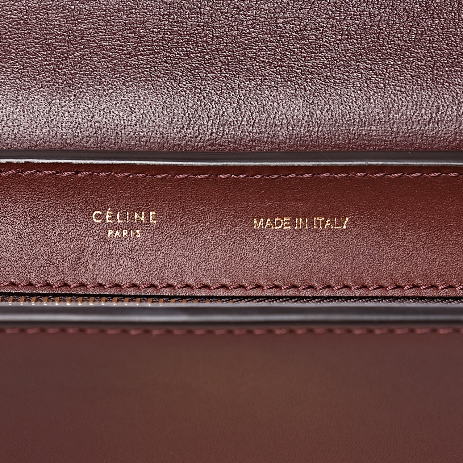 Celine Smooth Calfskin Suede Medium Trapeze Burgundy 9 of 9