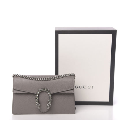Gucci Dollar Calfskin Crystal Super Mini Dionysus Shoulder Bag Dusty Grey Black Diamond 10 of 10
