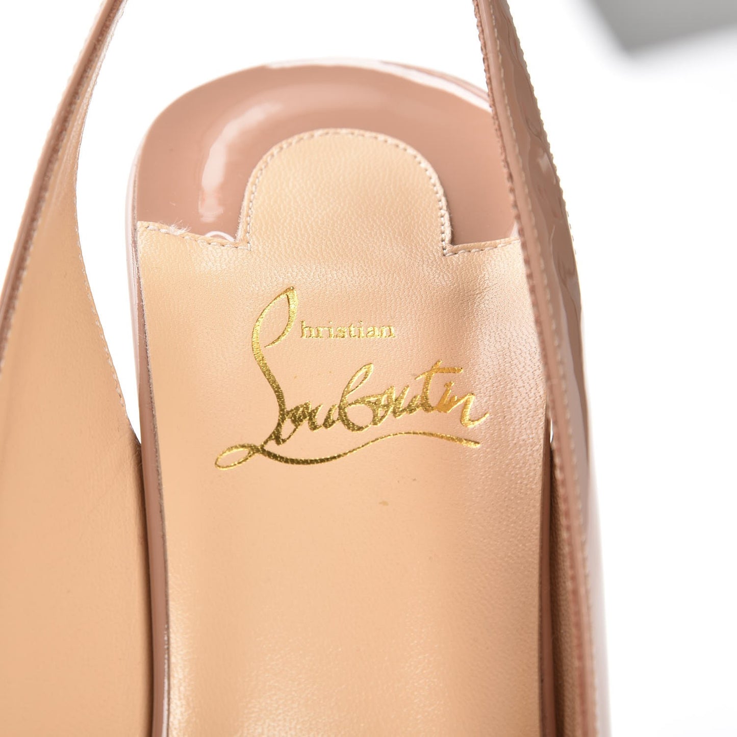Patent Lady Peep Sling 150 Pumps 39.5 Nude