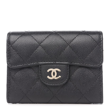 Chanel Caviar Quilted Flap Card Holder Wallet Black 1 of 8