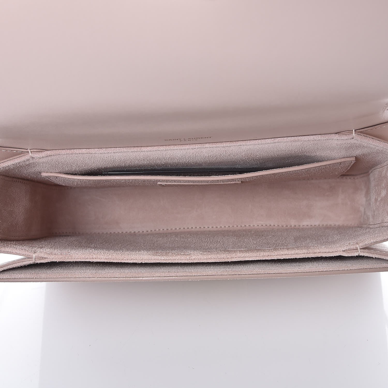 Saint Laurent Smooth Calfskin Suede Medium Bellechasse Bag Marble Pink 5 of 6